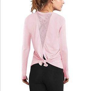 Mippo Long Sleeve Workout Tie Yoga Exercsie Top